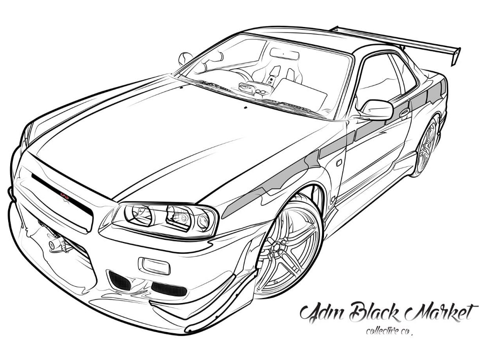 Skyline R34 Drawing 15 Online Coloring Pages