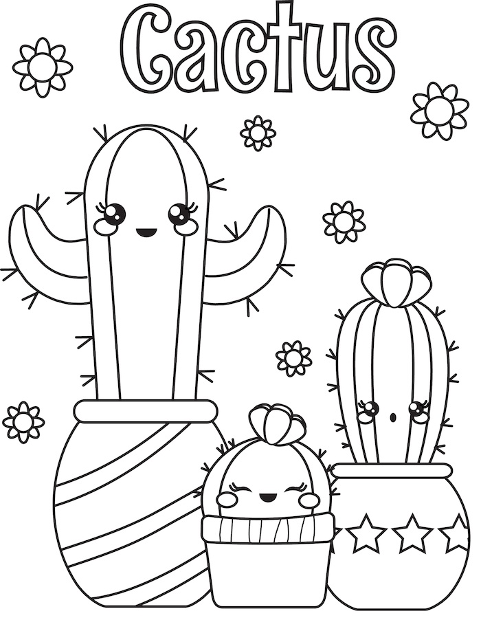 Cactus coloring page printable cactus coloring pages for kids cool2bkids coloring page cactus 