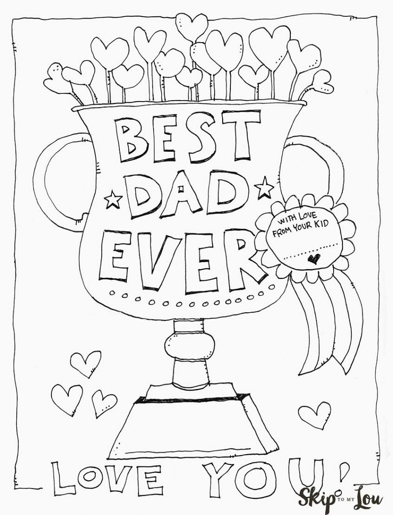 Free Printable Coloring Page For Father Day This Cute Fathers Pages Cards Happy 846x1110 Online Coloring Pages