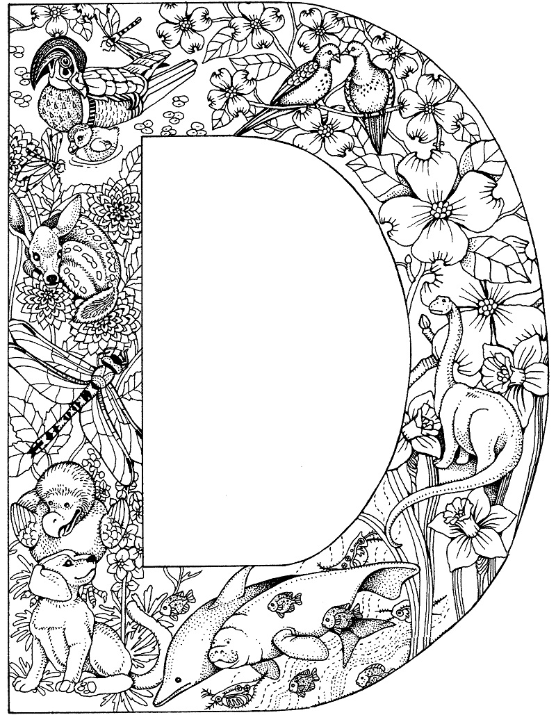 printable letter d coloring pages coloring home - free glitter alphabet ...