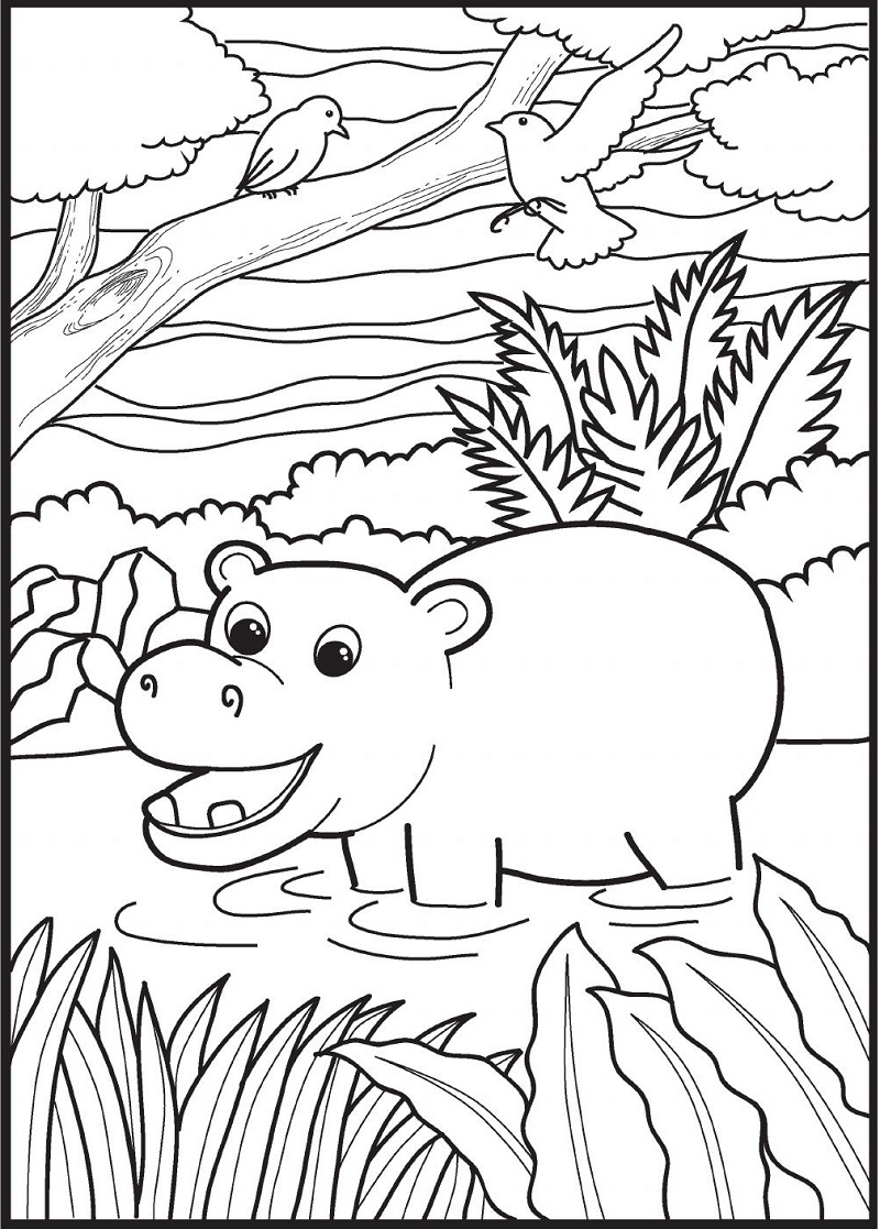 Top 20 Printable Hippo Coloring Pages - Online Coloring Pages