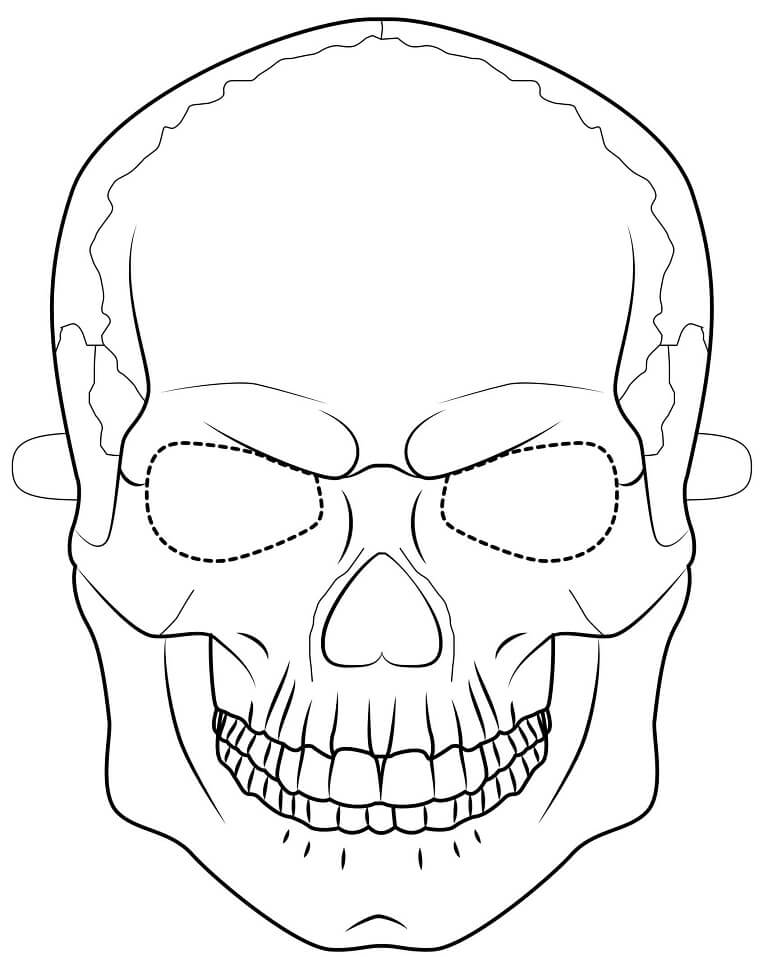 halloween mask coloring skull printable outline scary sheet onlinecoloringpages