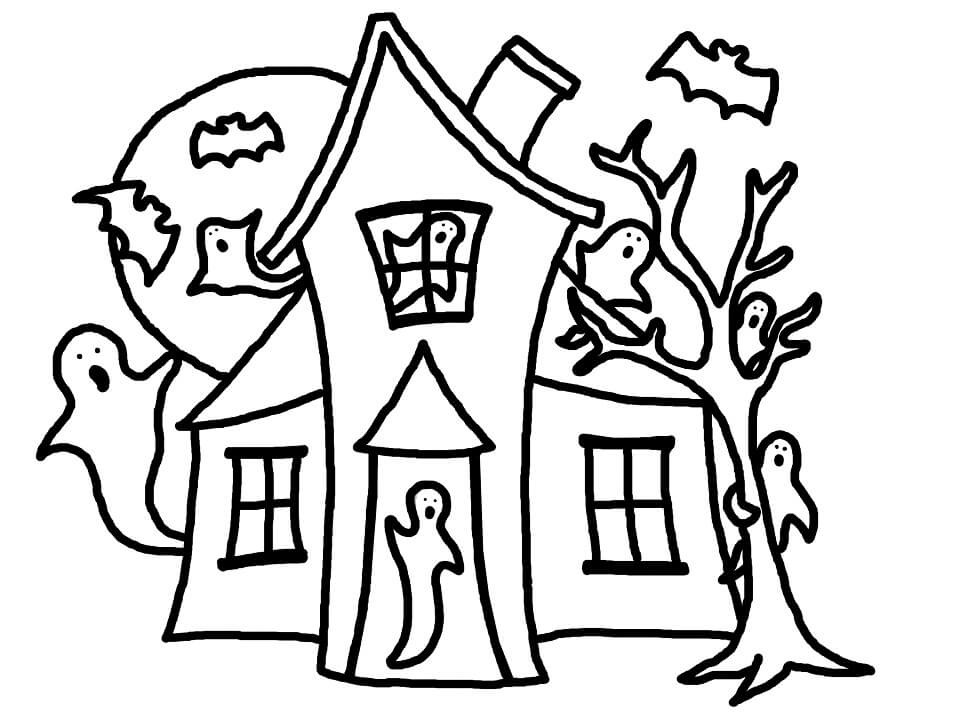 Top 20 Printable Haunted House Coloring Pages - Online Coloring Pages