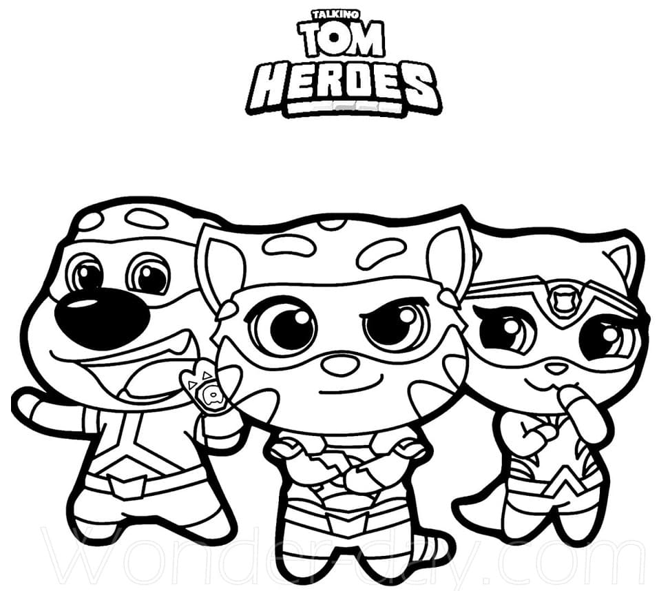 Top 20 Printable Talking Tom Heroes Coloring Pages