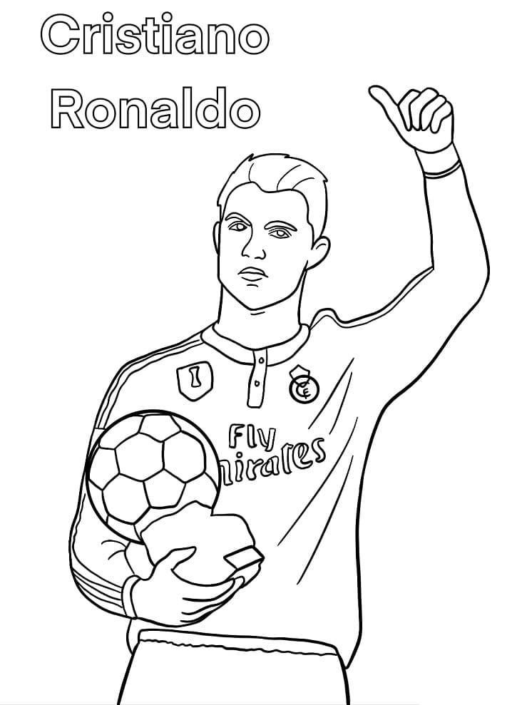 Cristiano Ronaldo World Cup Football Coloring Page Printable | Images ...