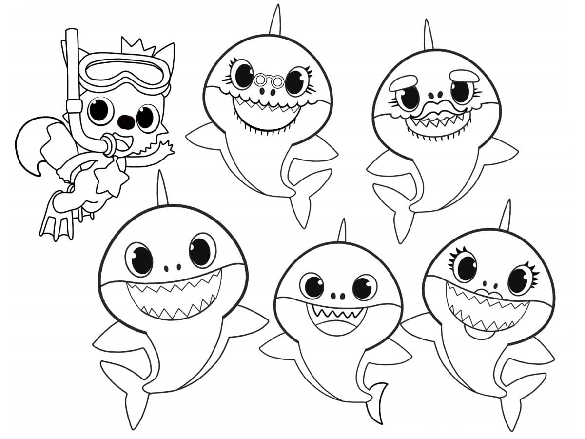 Baby Shark Coloring Pages Printable Free