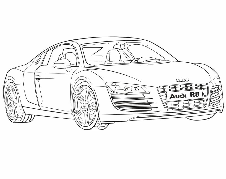 audi r8 sport car - Online Coloring Pages