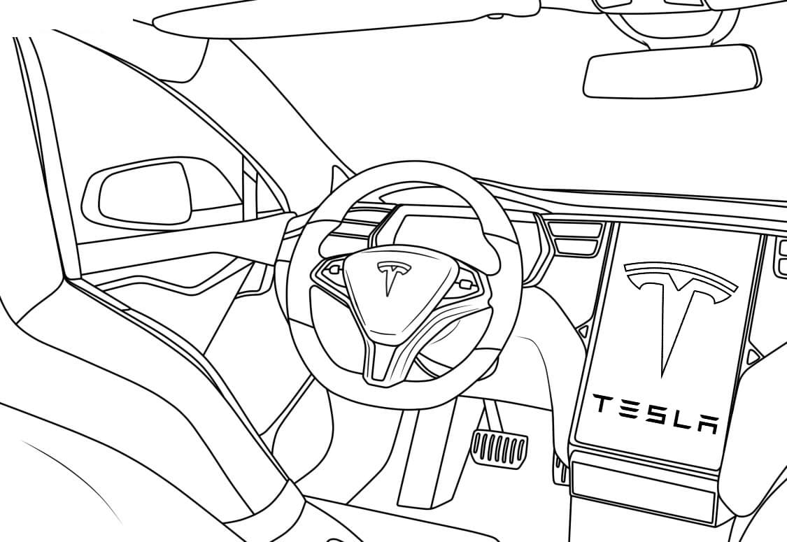 Tesla Model Y Coloring Page Coloring Pages