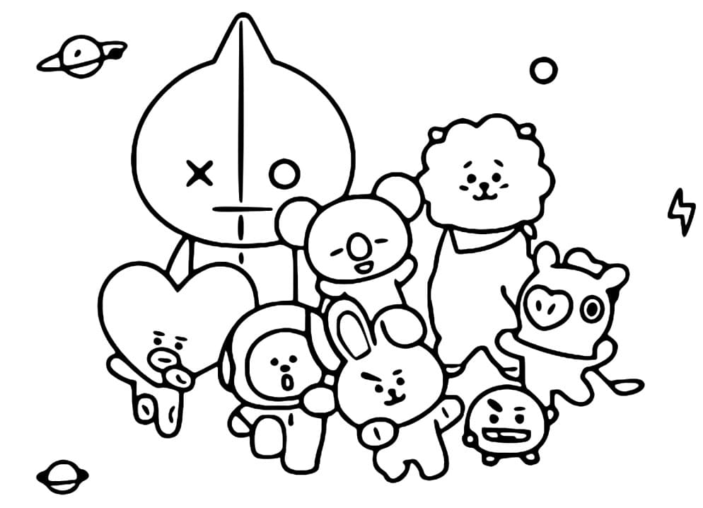 Top 48 Printable BT21 Coloring Pages