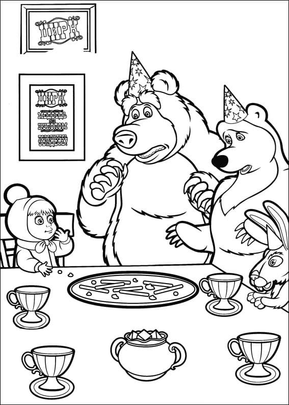 Top 32 Printable Masha and the Bear Coloring Pages