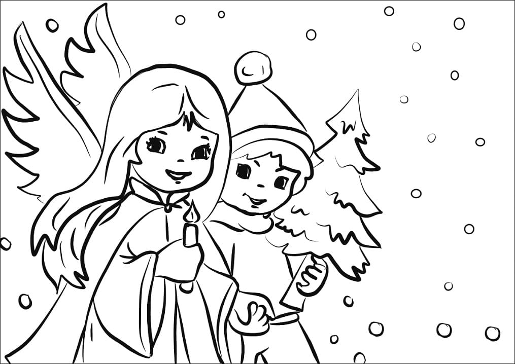 Top 20 Printable Christmas Angel Coloring Pages