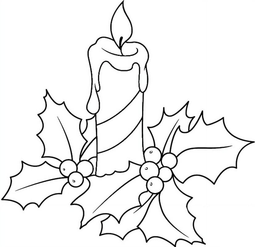 Top 28 Printable Christmas Candle Coloring Pages