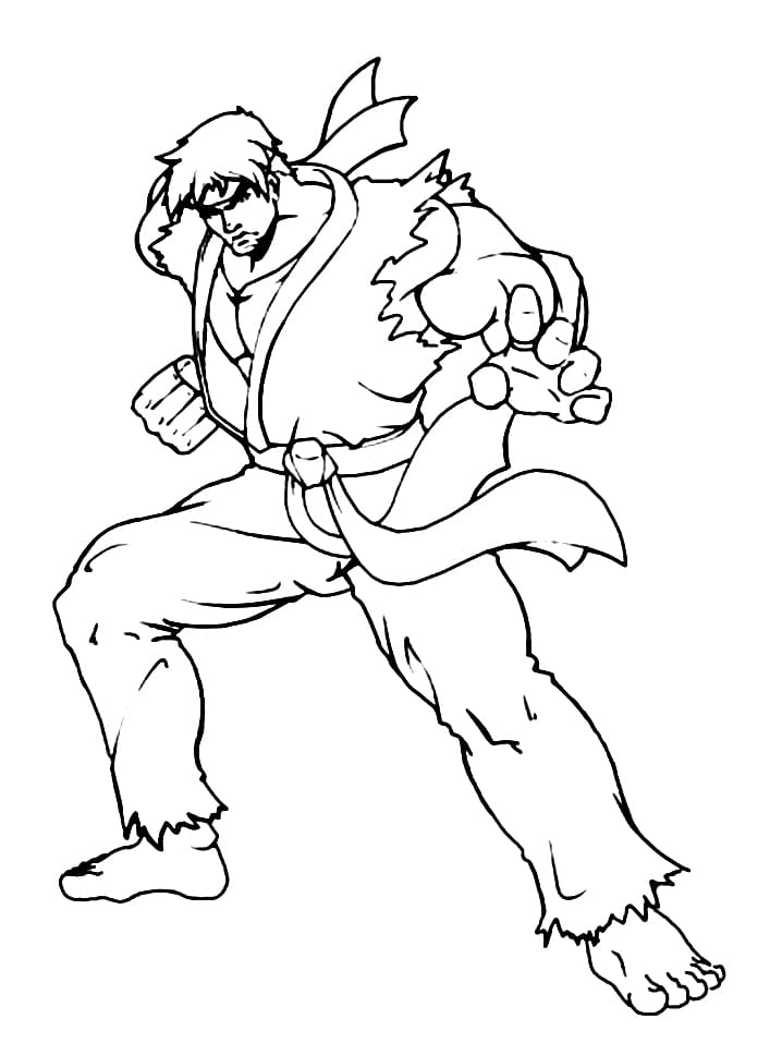 Top 20 Printable Ryu Coloring Pages