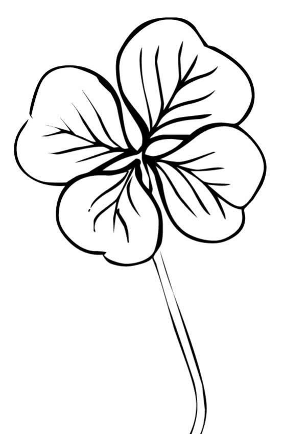 Top 30 Printable Four Leaf Clover Coloring Pages