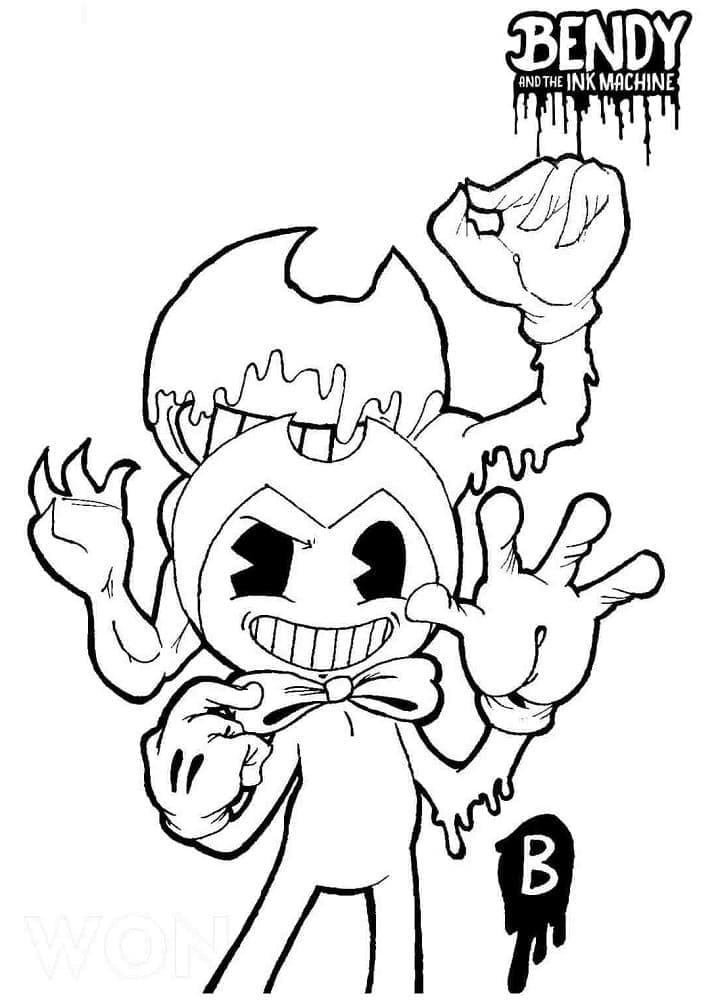 Top 21 Printable Bendy Coloring Pages