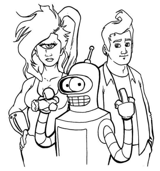 Top 20 Printable Futurama Coloring Pages