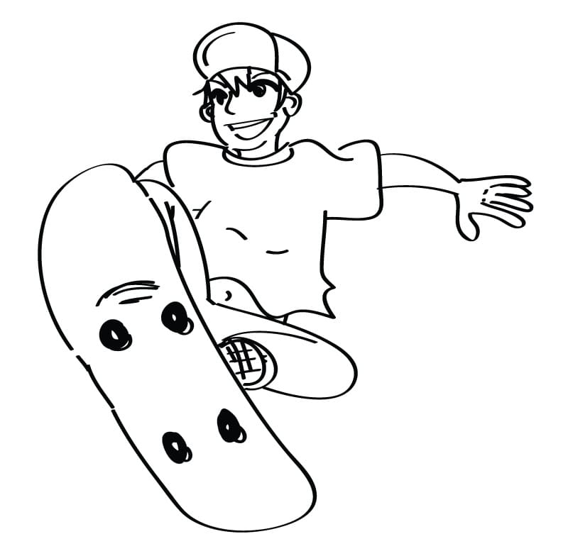 Top 24 Printable Skateboard Coloring Pages