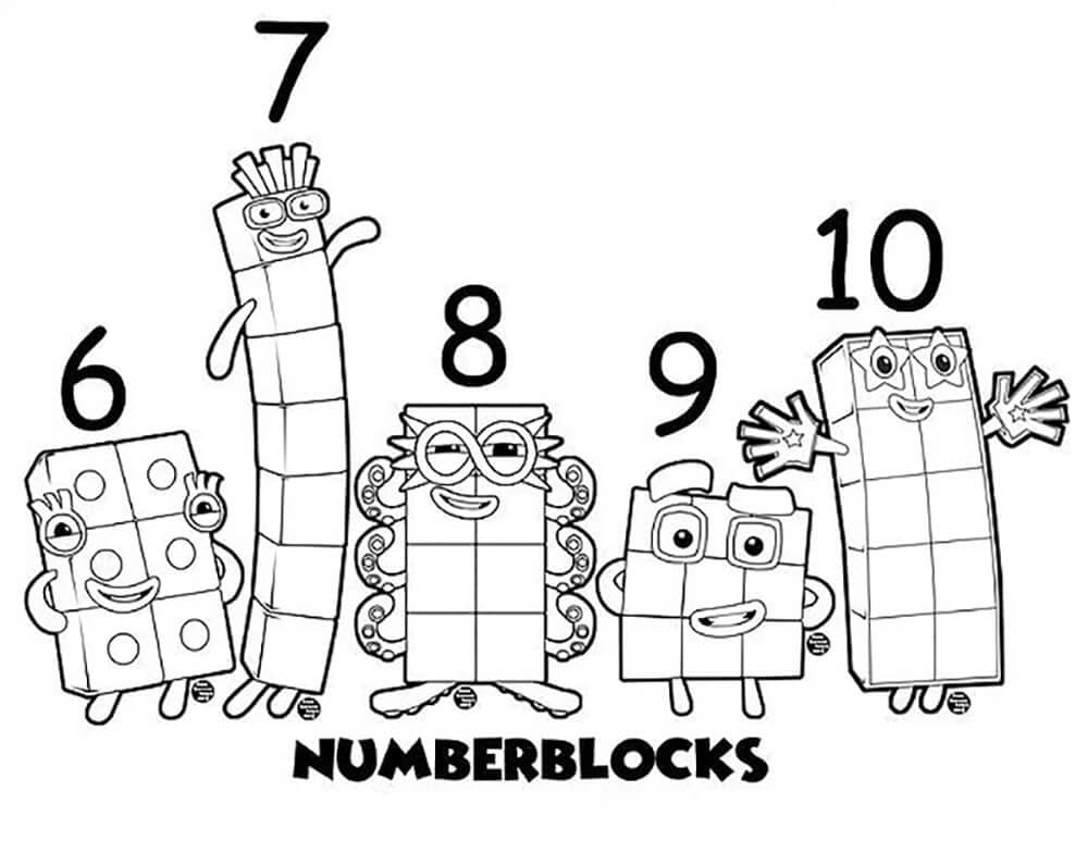 Top 14 Printable Numberblocks Coloring Page