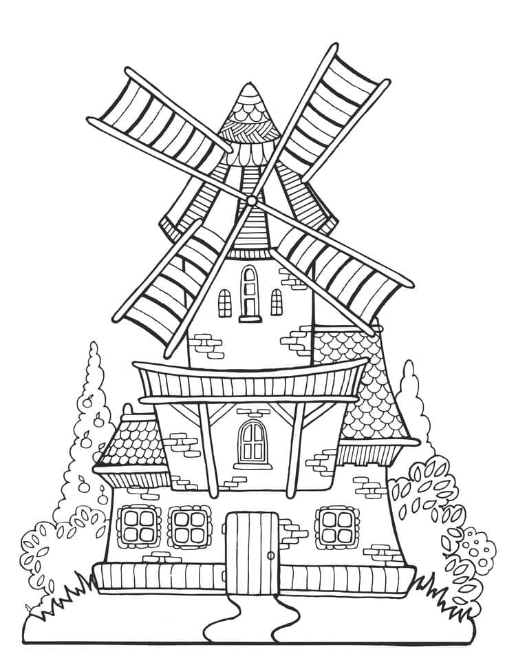 Top 31 Printable Windmill Coloring Pages