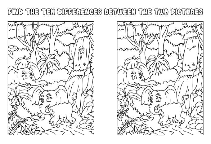 Top 40 Printable Find The Difference Coloring Pages