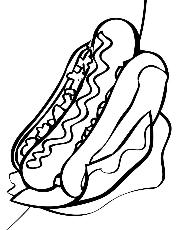 Top 28 Printable Hot Dog Coloring Pages