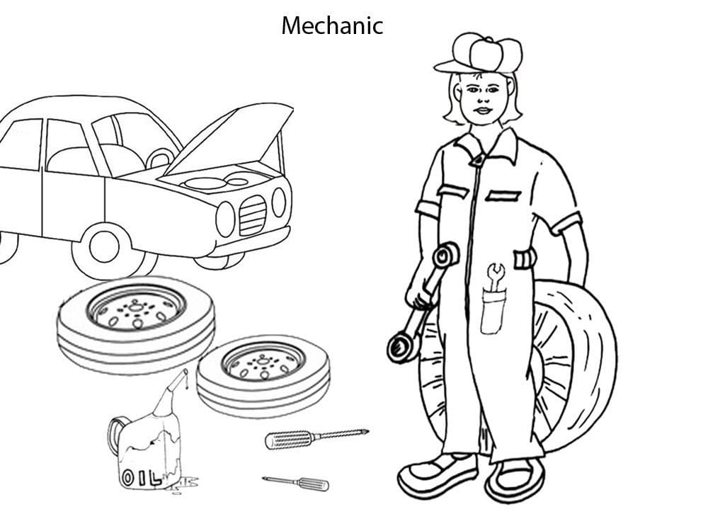 Top 24 Printable Mechanic Coloring Pages