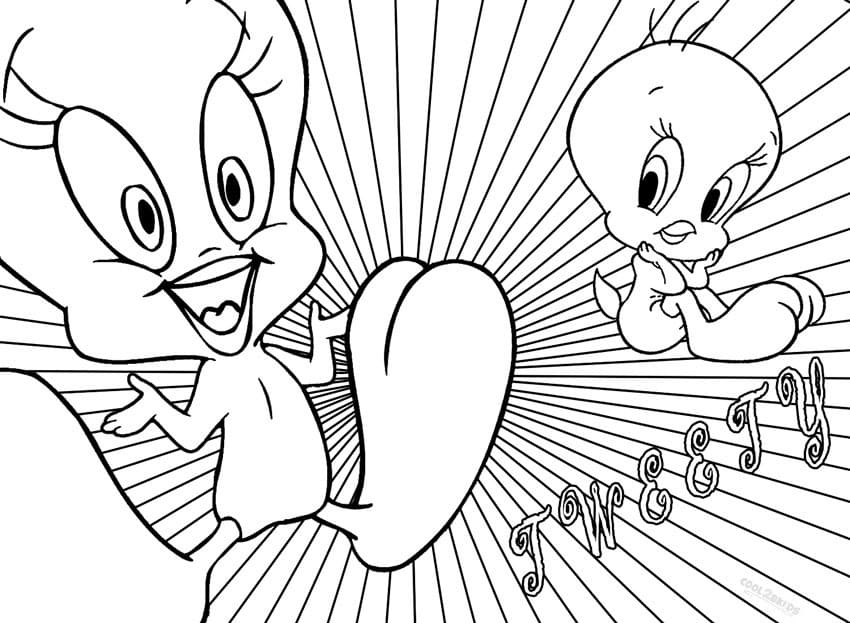 Tweety Bird Coloring Pages are a good way for kids to develop their habit o...