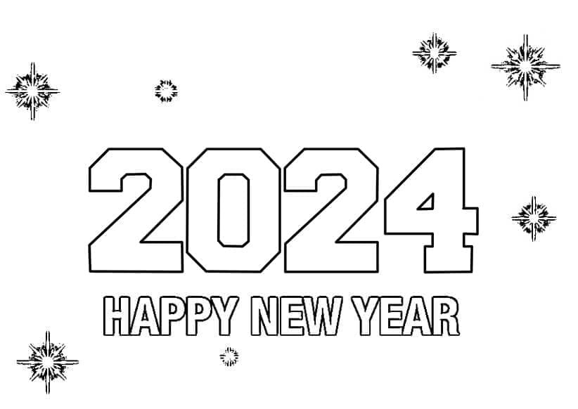 Top 22 Printable Happy New Year 2024 Coloring Pages