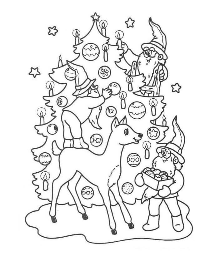 Top 50 Printable Christmas Elves Coloring Pages