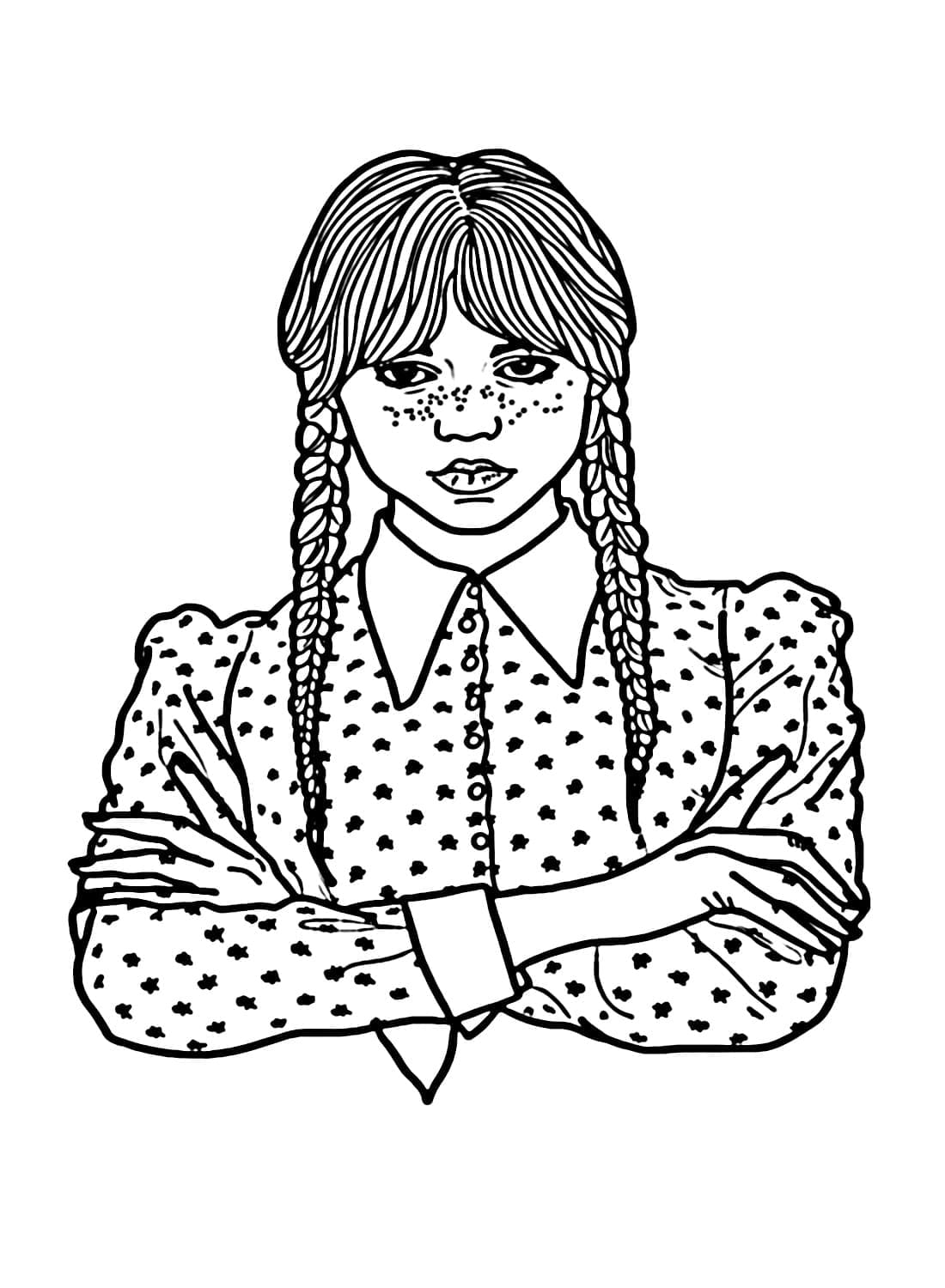 Top 40 Printable Wednesday Addams Coloring Pages