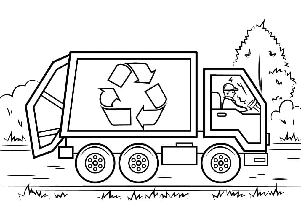 Top 28 Printable Garbage Truck Coloring Pages