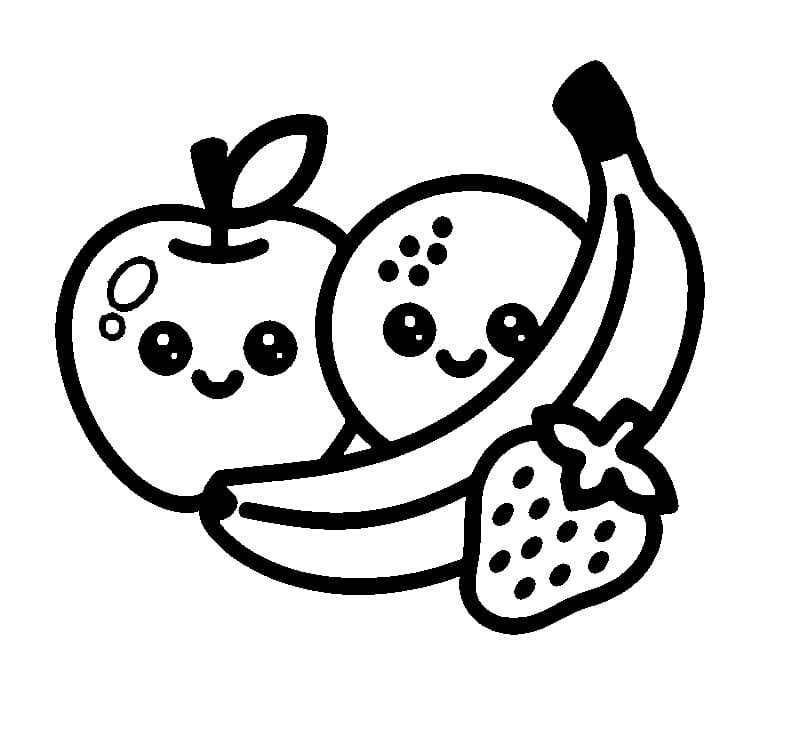 Top 56 Printable Kawaii Fruits Coloring Pages