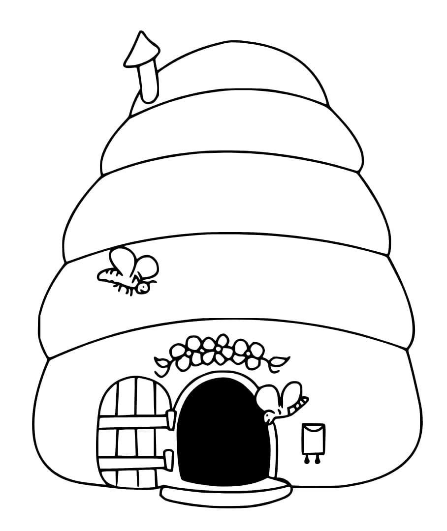 Top 30 Printable Beehive Coloring Pages