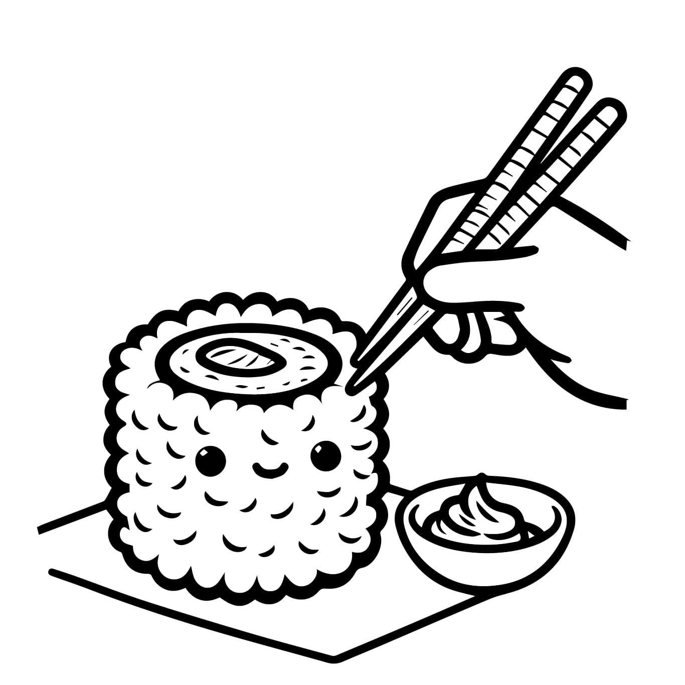 Top Printable Sushi Coloring Pages