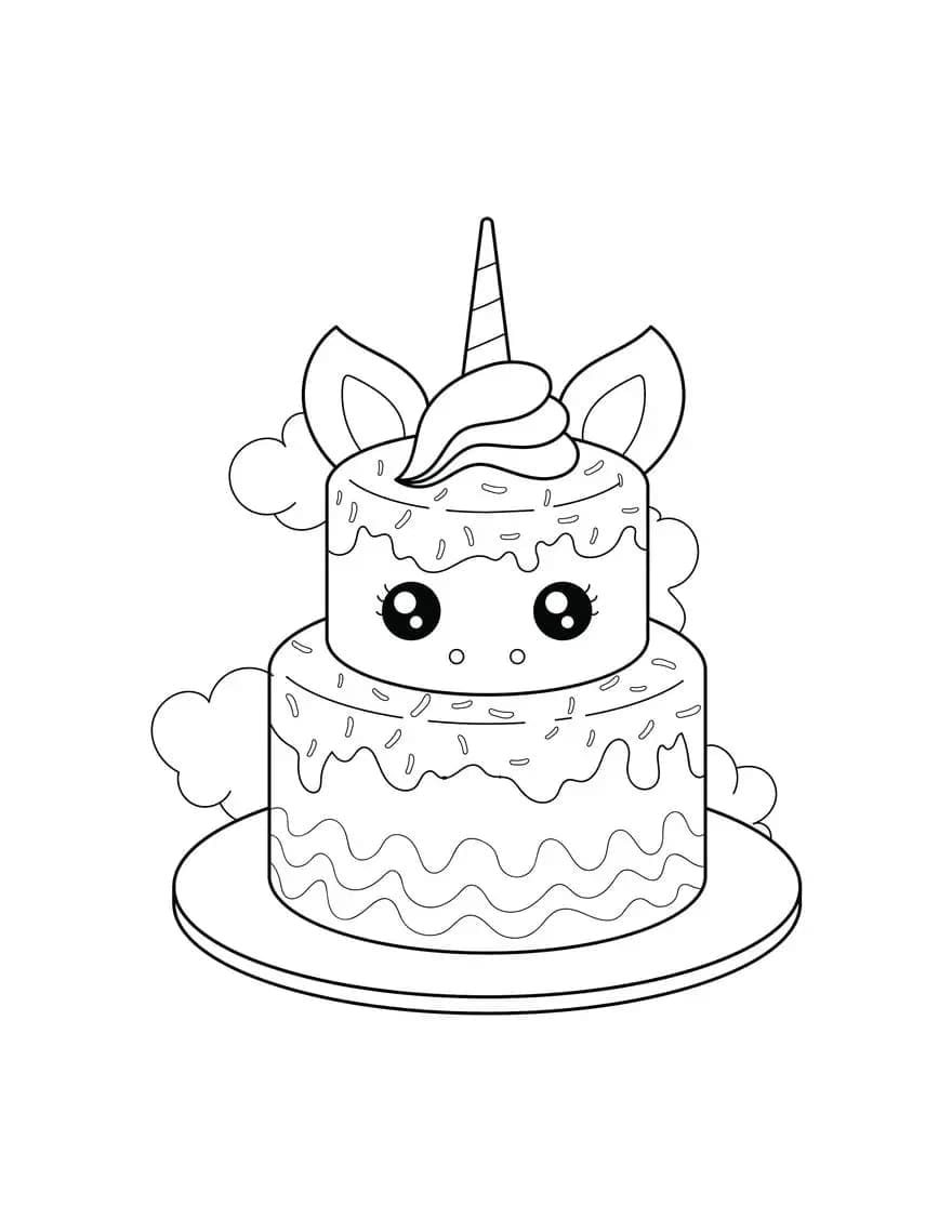 Top 36 Printable Unicorn Cake Coloring Pages