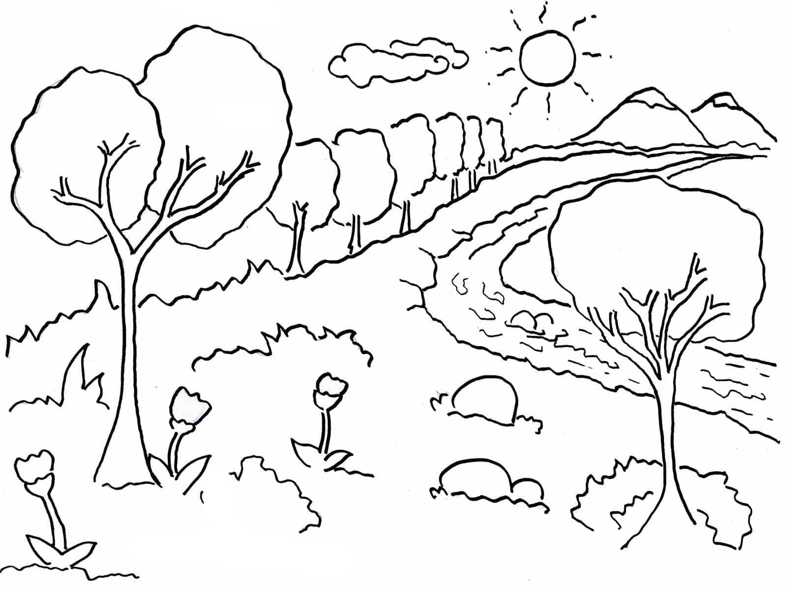 Top 44 Printable Landscape Coloring Pages
