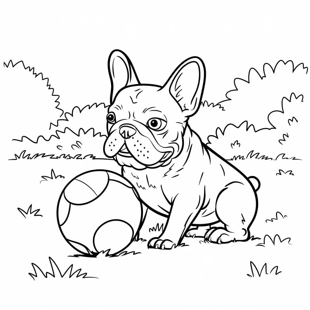 Top 24 Printable French Bulldog Coloring Pages