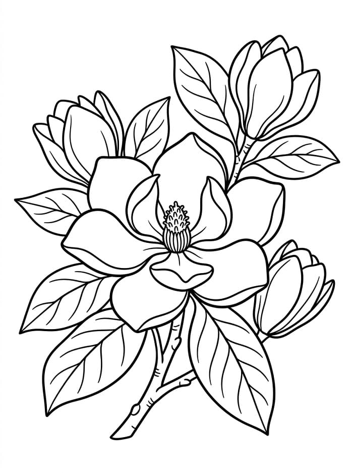 Top 24 Printable Magnolia Coloring Pages